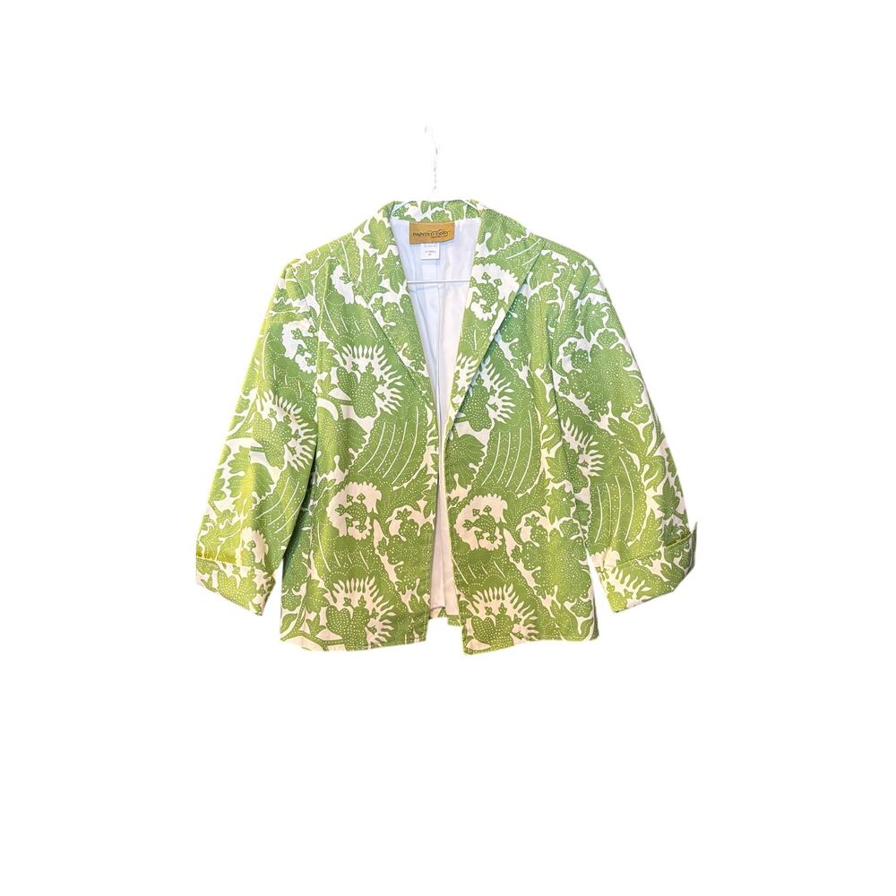 Painted Pony Green White Blazer Jacket XS Made In USA